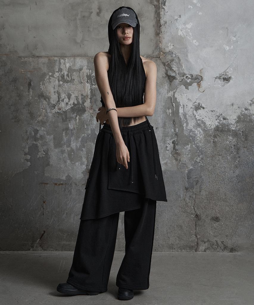 Jenyujeu Layers Wrap Sweatpants - Black
