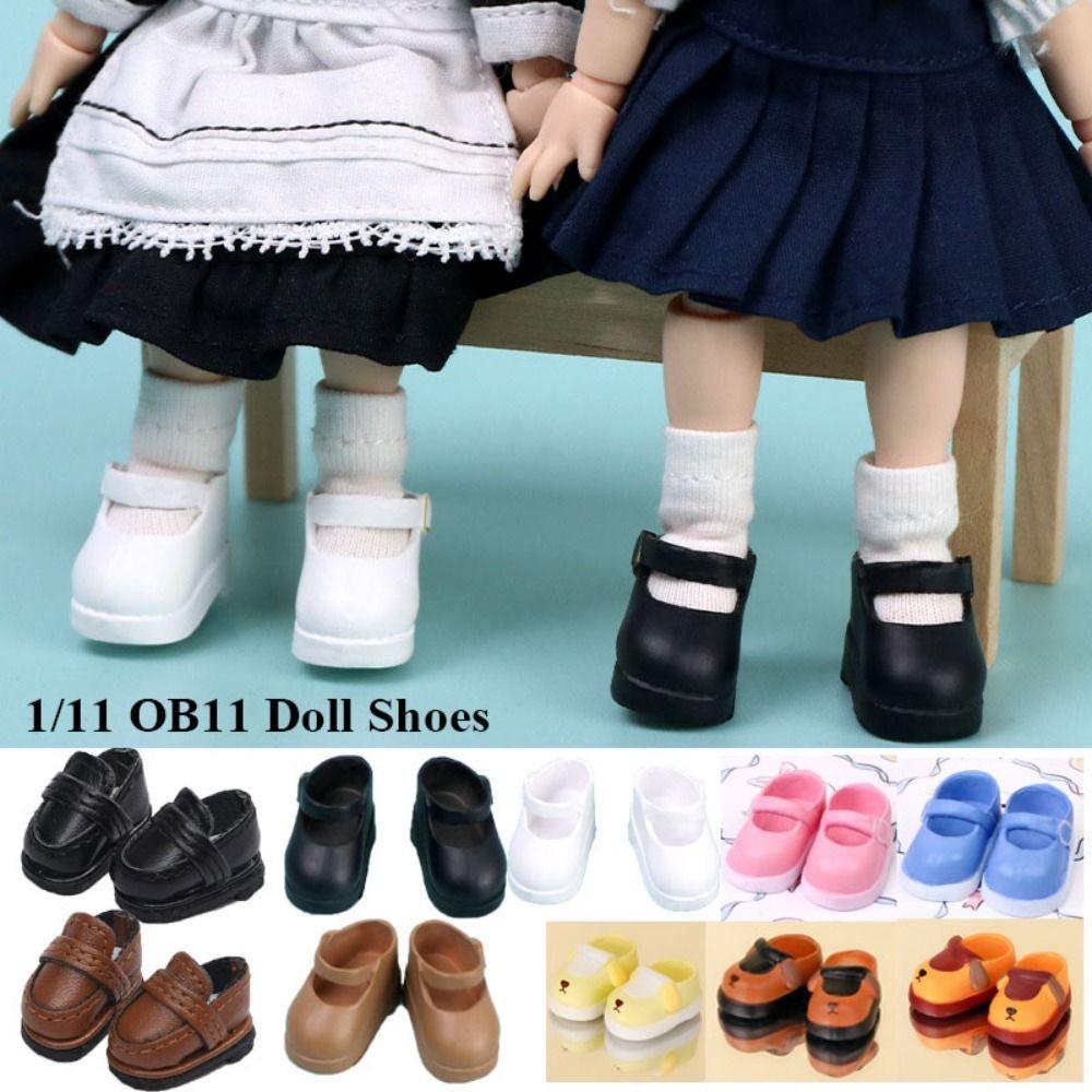 Casual Cowhide Dolls Shoes  for 1/11 OB11 Doll/for 1/12 BJD Doll/For obitsu11GSCbody9OB11 Dolls