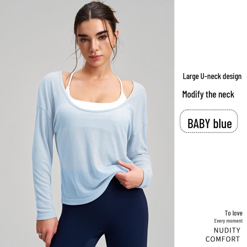 Women s Breathable Quick-Dry Long-Sleeve Yoga Top M