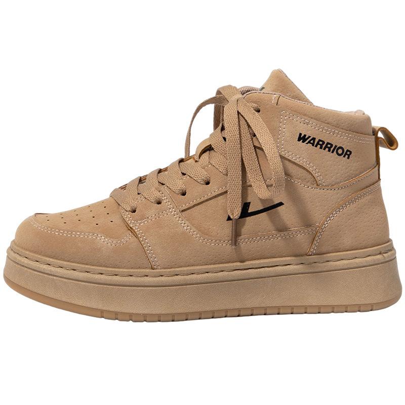 

High-top breathable board shoes solid color simple outdoor platform shoes men s and women s versatile thin couple shoes 35 хаки