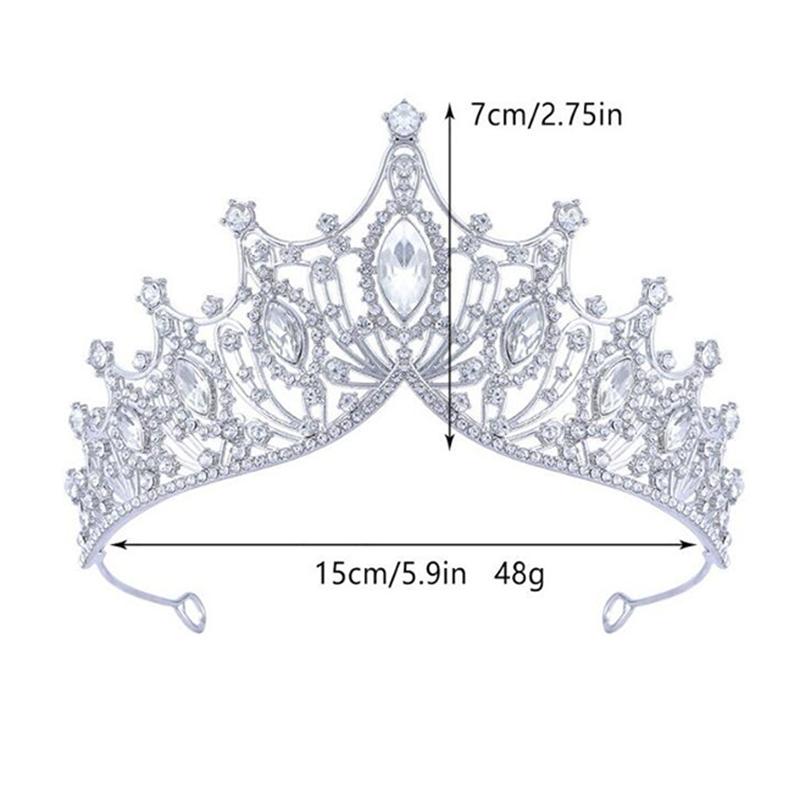 Baroque Queen Tiaras and Crowns Rhinestone Diadem for Bridal Princess Wedding Crown Hair Jewelry Party Birthday Accessories