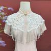 Handmade Pearl Tassel Shawl Vintage False Collar Hanfu Accessory Lace Shawl  Spring