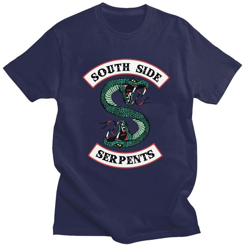Custom Male Riverdale South Side Serpent Snake T Shirt Short Sleeve Cotton T-shirt Leisure Tee Loose Fit Clothing