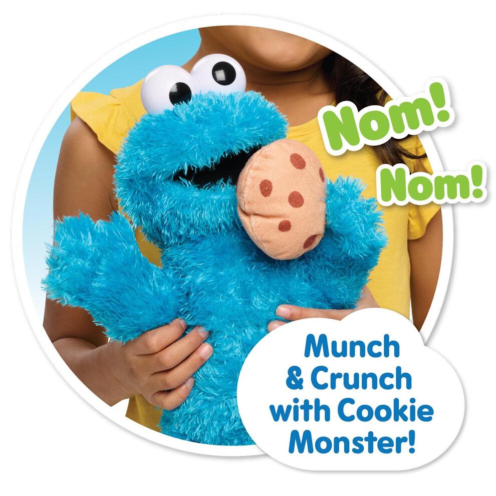Just Play Sesame Street 13.5-inch Nom Nom Cookie Monster Plush with Sounds and Motion, Blue, Kids Toys for Ages 18 Month