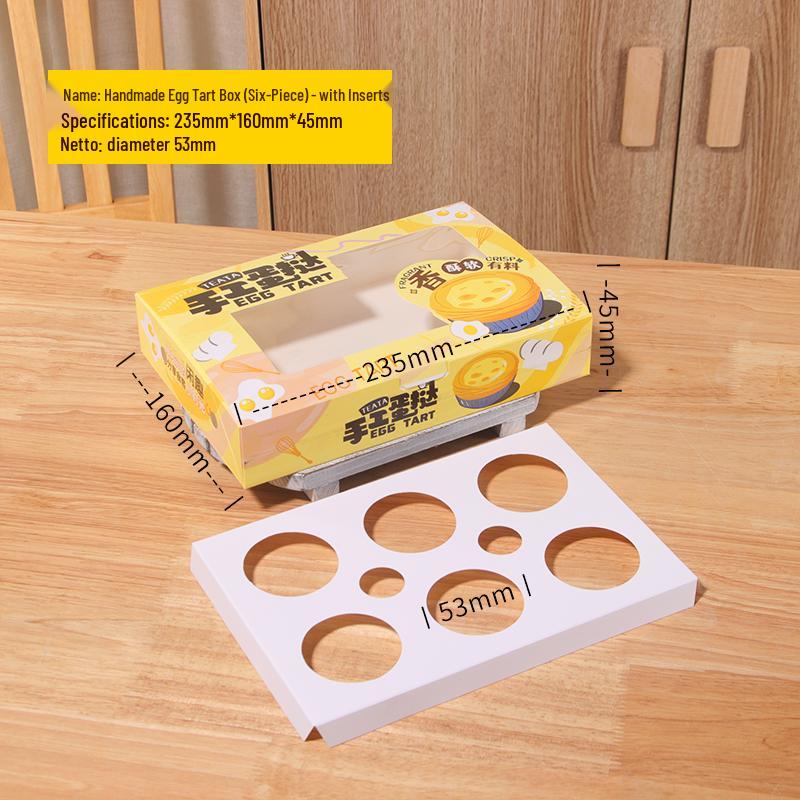 Disposable Portuguese Egg Tart Boxes (2, 4, or 6 Pieces) for Homemade Desserts & Takeaway