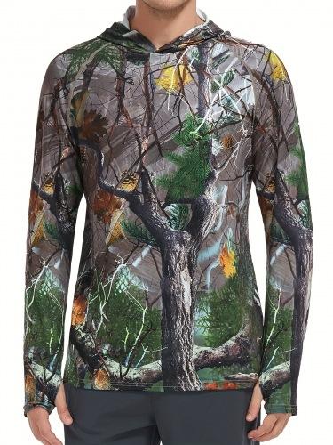 Men S Camouflage Hooded Long Sleeve Casual Shirt For Men S
