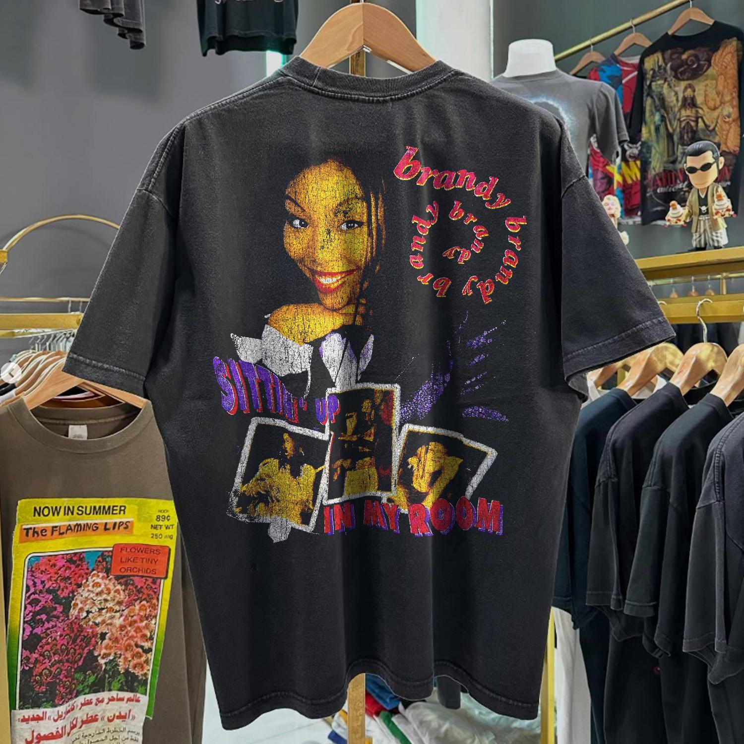 90s Brandy Sittin Up In My Room Promo T-Shirt Black XXL 3XL