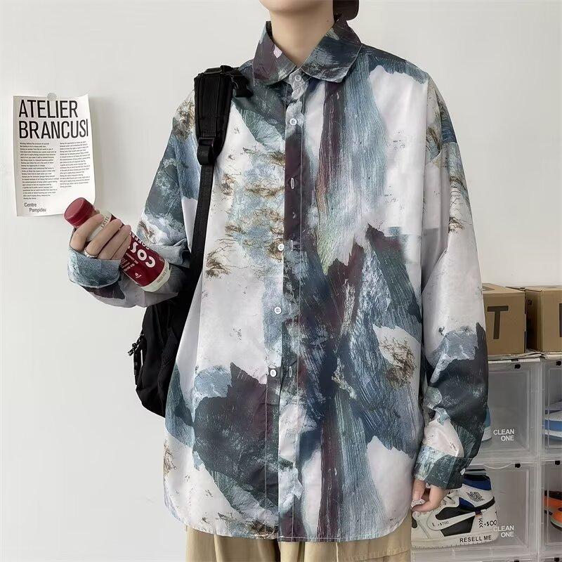 2024 Casual Long Sleeved Shirt Ins Loose Shirt Men'S Summer Trend Versatile Casual Jacket