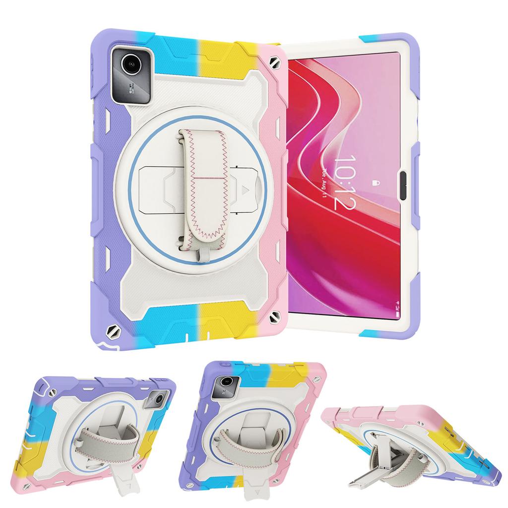Rotating Rugged Case for Lenovo Xiaoxin Pad 2024 Tab M11 TB-330FU TB-331FC Armor Cover with Hand Strap 3-Layers Protection Funda