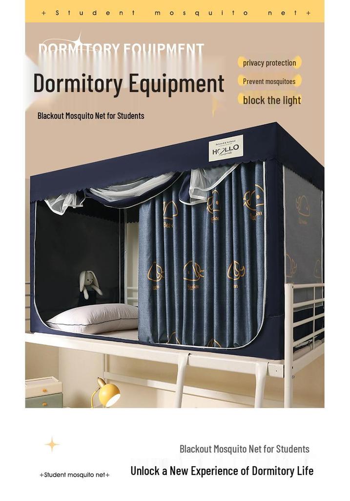 Blackout Mosquito Net & Bed Curtain for Student Dormitory Bunk Beds