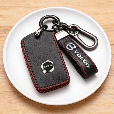 Leather Car Key Case Cover Holder Shell Fob Protector Shell For XC60 XC40 XC90 S90 V60 S60 V90 C40 Polestar 1 Polestar 2