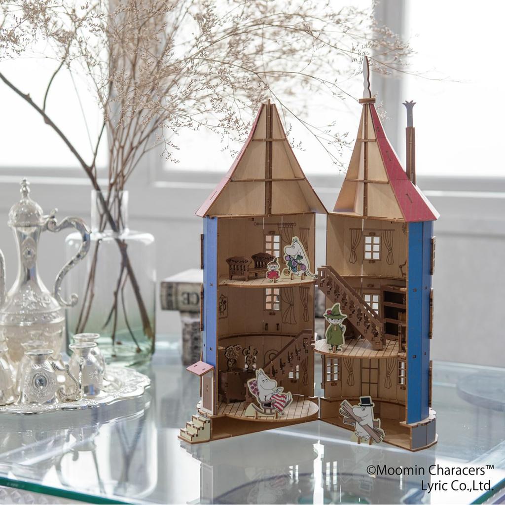 Muminhuset Trä 3D-pussel Monteringssats Mumin Karaktär DIY Hantverksmodell Rolig Dekor Gåva för Vuxna ki-gu-mi