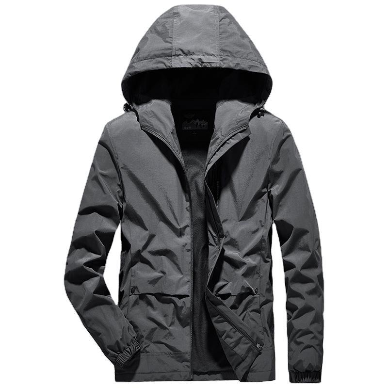 Autumn Coat Men's Sports Jacket Windproof Hooded Large Size Men's Casual Thin Jacket