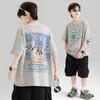 Boys' Trendy Korean Style Cartoon T-Shirt - Casual Loose Fit, Short Sleeve Summer Top