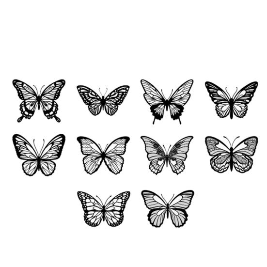 20 Pcs Hollow Carving Butterfly Stickers Decorations 3D Dazzling Mirror Metallic Butterflies Decals for Scrapbooks Junk Journal Supplies