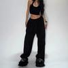 Y2k Retro Stil Weiter Bein Jogginghose Für Damen Mit Kordelzug Lässiger Komfort