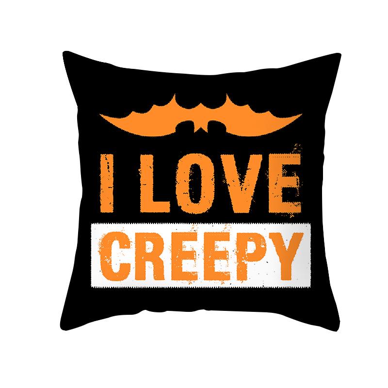 New Nordic Halloween Throw Pillow Cover Black Letter Print Sofa Cushion Cover Cushion Cover Home