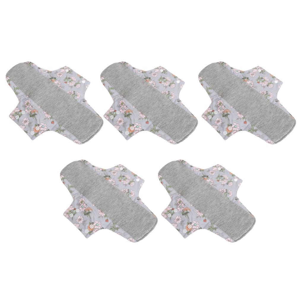 5pcs Washable Sanitary Pads Leak Proof Highly Absorbent Pure Cotton Reusable Menstrual Pad