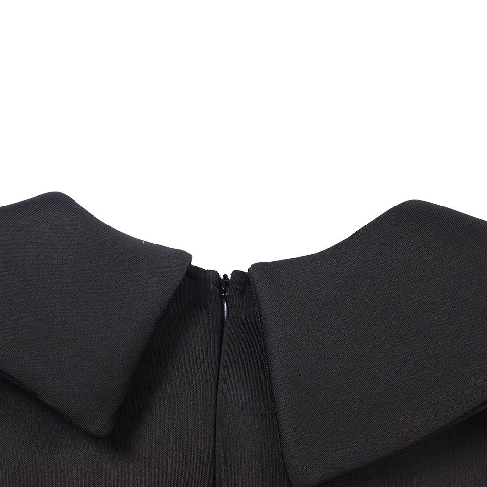 Large Size Women Spring Autumn Fashion Medium Sleeves Dress Ladies Elegant One Piece Patchwork Sheath Dress