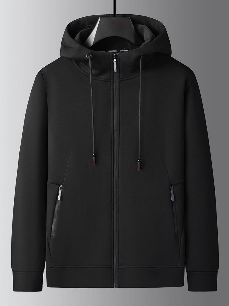 2025 Fleece-Lined Hooded Jacket: Men's Plus Size Thick Casual Sport Cardigan for Autumn/Winter