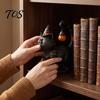 Small Statue for Balcony Halloween Black Cat Wearing Hat Figurine, Resin Witch Dark Style Figurine Desk Shelf, Spooky Cute Home Decor, Gift