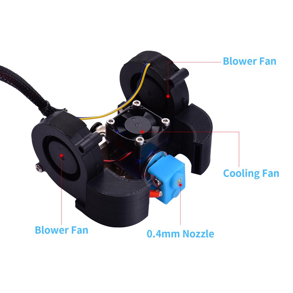 Kit Hotend pentru extruder asamblat complet Aibecy Ender cu bloc de încălzire din aluminiu, răcire cu duză de 0,4 mm