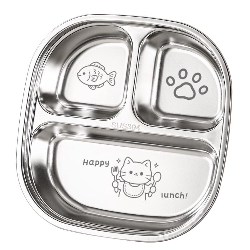 Cartoon Stainless Steel Divided Plate for Kids
