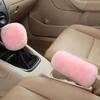 2pcs Car Handbrake Cover & Gear Lever Cover - Plush Winter Insulation, Car Interior Decoration - for Winter Use - Suitable for Car Owners