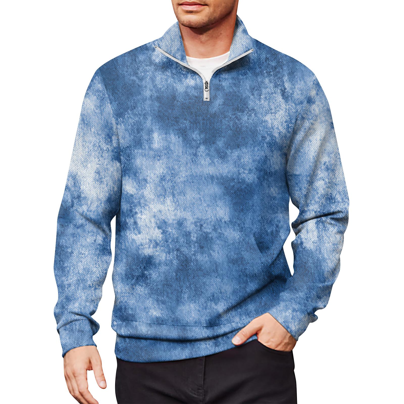 

Мужской свободный повседневный свитшот на молнии 1/4, модный топ с длинным рукавом и принтом, с карманами L