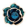 Enamel Design Enamel Camellia Brooch Golden And Black Floral Brooch  For Funerals and Mourning