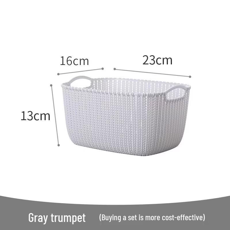 Thickened Rattan-Style Plastic Storage Basket