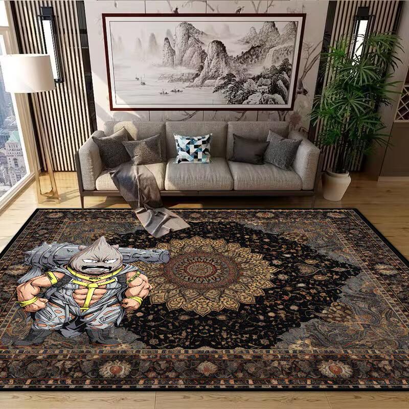 Persian Living Room Rugs Decoration Bedroom Deluxe Anti Slip Floor Mats Large Area Carpet Lounge Rug Cartoon Skull Mat