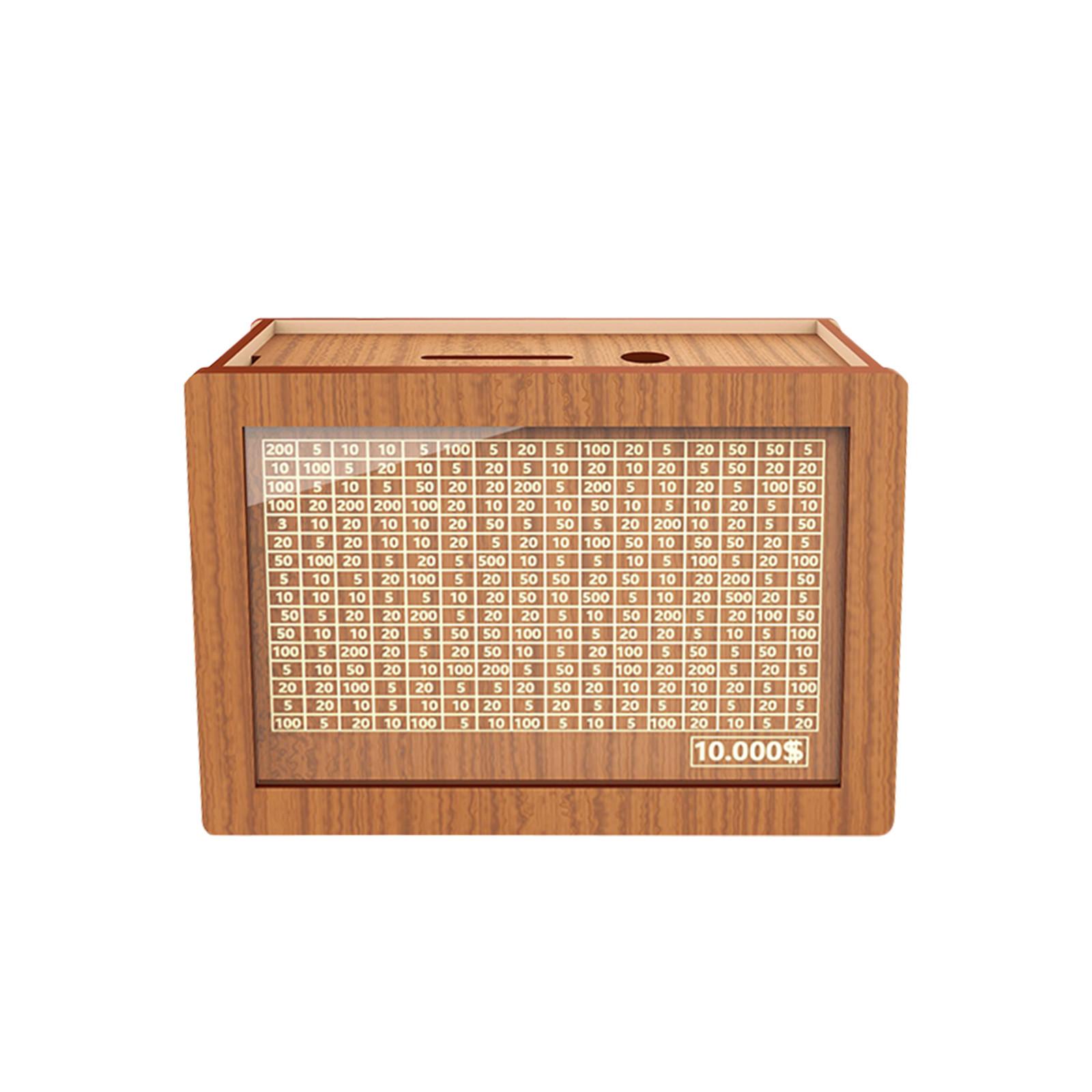 

Цель экономии 5 мл: светло-коричневая деревянная копилка в размере 10 000 долларов США, детские подарочные деревянные поделки One Size