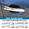 Car Door Handle Cover For Toyota Corolla Fielder 2014 2015 2016 2017 2018 Chrome Pad Sticker Overlay Styling Accessories