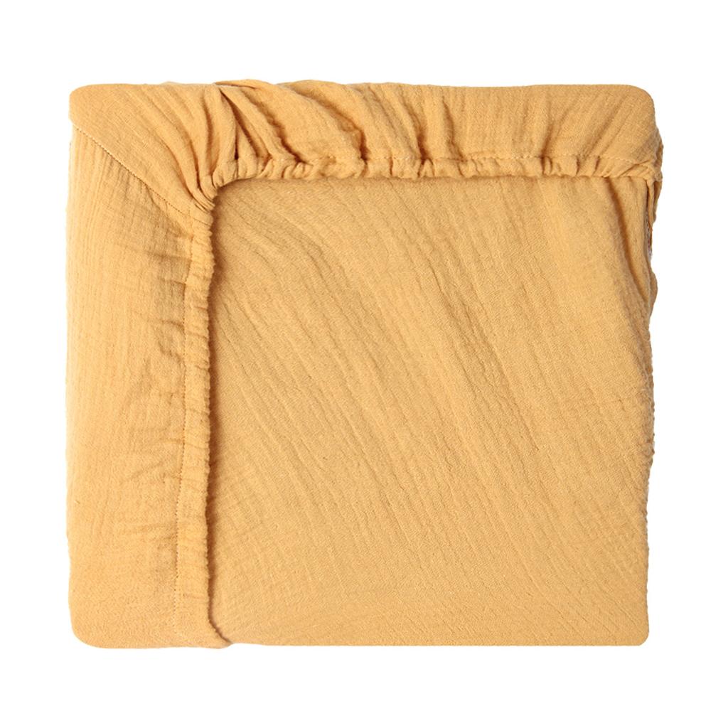 100% Baumwolle Knittermusselin Spannbettlaken für Säuglinge und Babys Weich Atmungsaktiv Einfarbig Baby Stubenwagen Matratzenbezug Bettwäsche