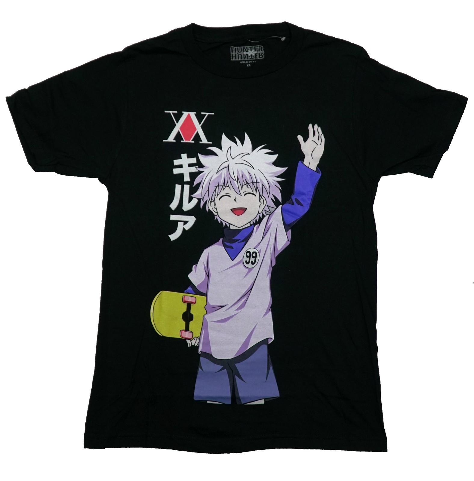 Hunter X Hunter New Adult T-Shirt - Killua Waving Holding Skateboard XXL
