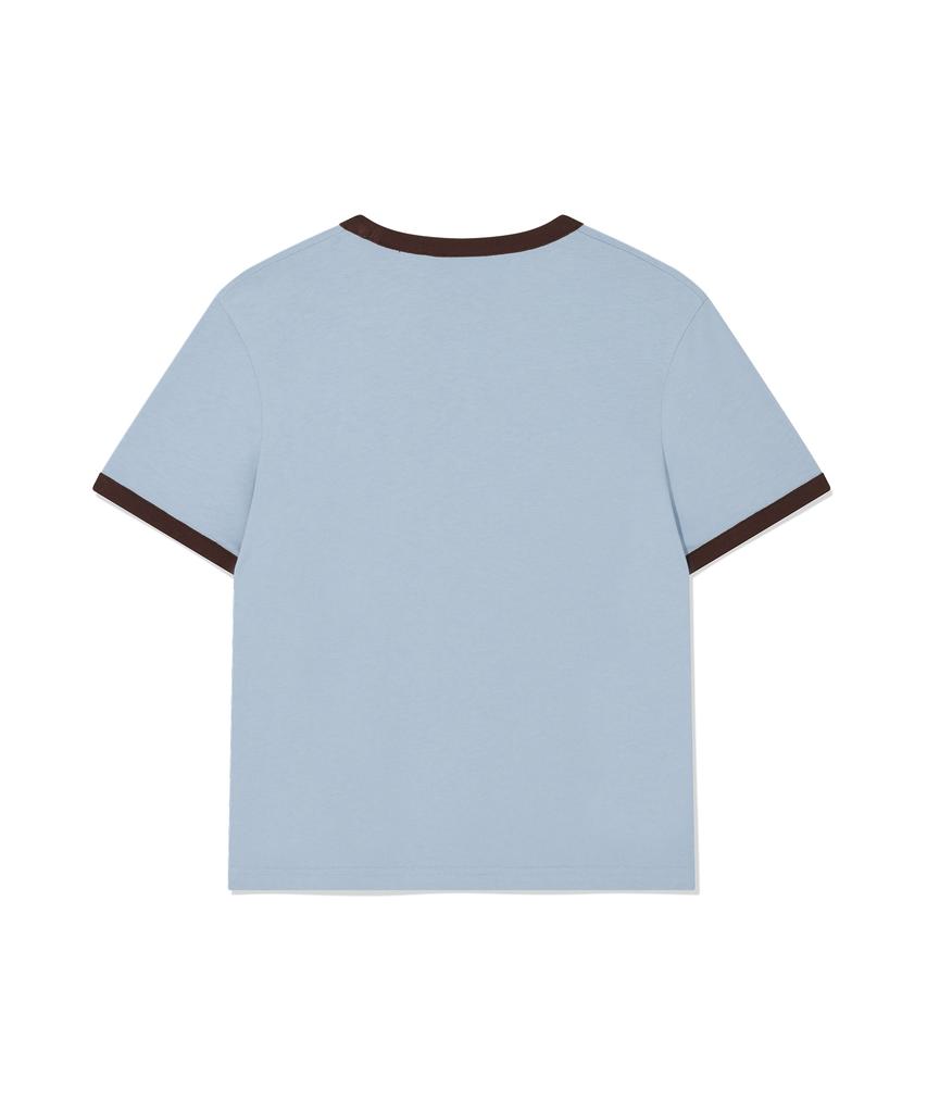 COVERNAT WOMAN Cooper Logo Ringer T-Shirt Dusty Blue