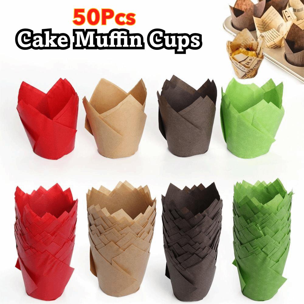 Bakeware Cake Muffin Cups DIY Greaseproof Paper New Tulip Baking Cup  Home & Kitchen