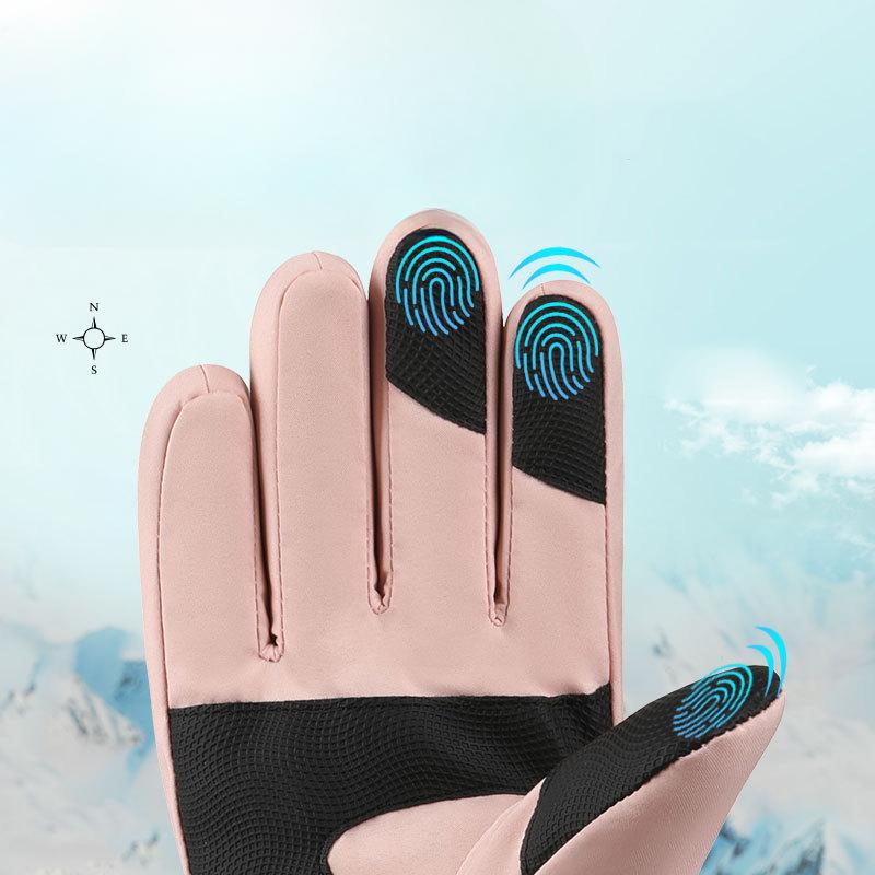 Autumn and Winter Ski Gloves for Men and Women Couples Cycling Sports Plus Velvet Thickened Windproof Waterproof Cold Touch Screen Warm Gloves