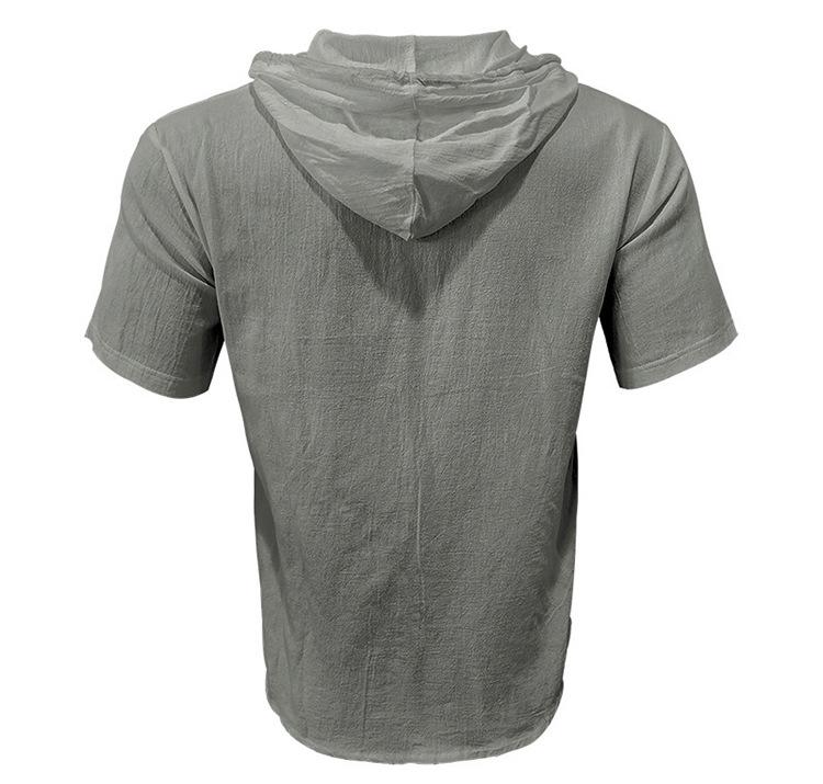 Men's Trendy Hooded Short-Sleeve Casual Sweatshirt