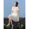 French Chic Drawstring V-Neck A-Line Summer Dress