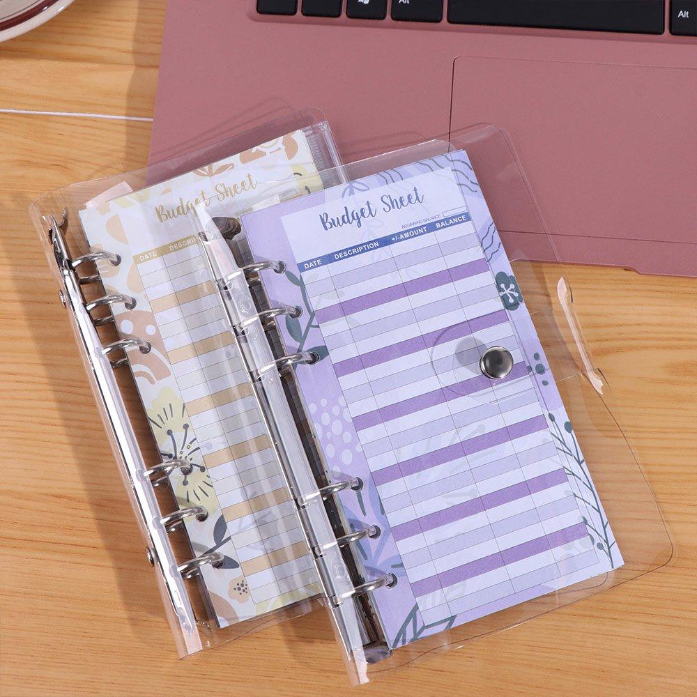 Transparent A6 Budget Planner Waterproof Money Saving Binder Money Organizer School Stationery