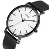 BUREI Men's Minimalist Wristwatch Analog Quartz Waterproof Black and White