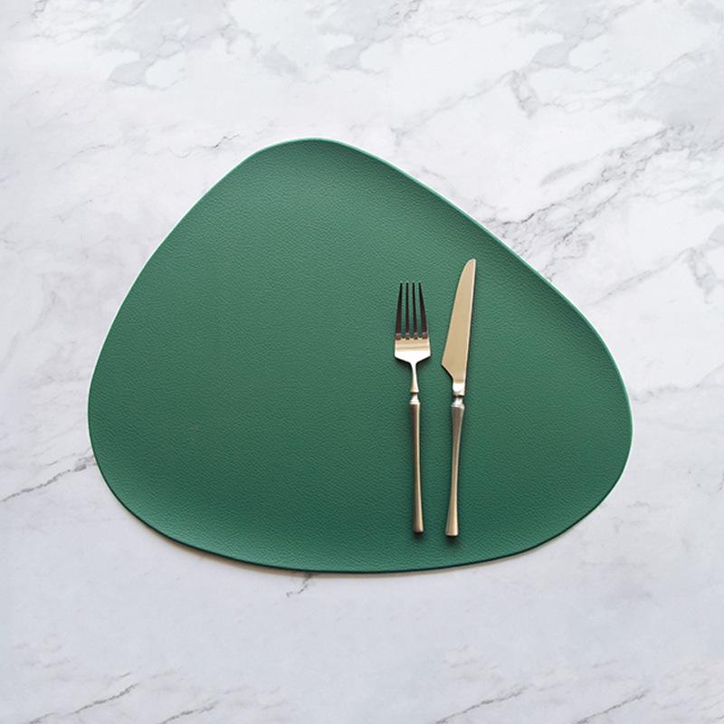 Nordic Faux Leather Waterproof Heat-Resistant Dining Placemat & Coaster Set Coaster 13*11cm зелёный