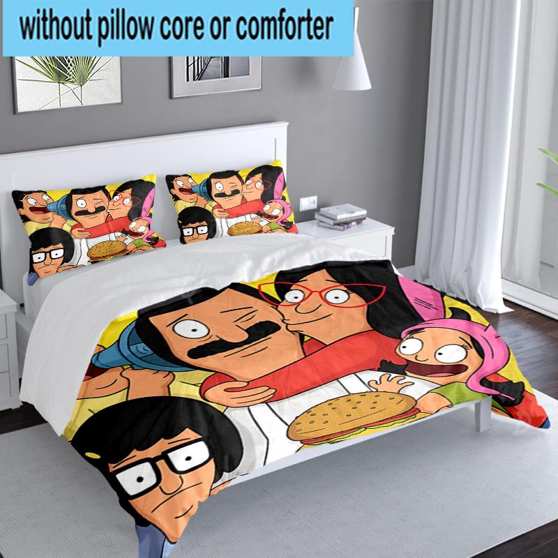 3PCS Bob'S Burgers Bedding Set,Including 1pc Duvet Cover And 2pcs Pillowcases Perfect for Bedroom, Dormitory, Large size Fan Christmas gift