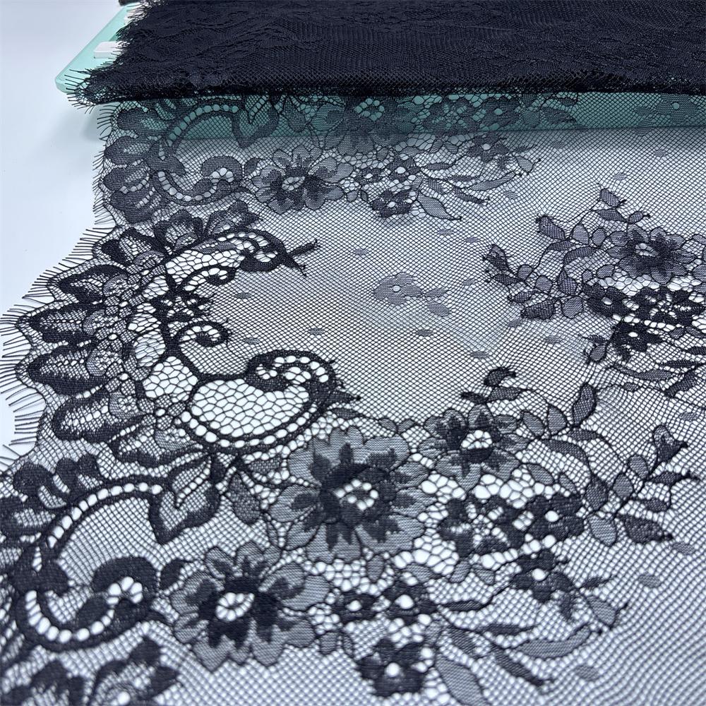 ( 2 Colors ) French Chantilly Lace, 2.8m X 41cm, Non-stretch Eyelash Lace Fabric for Wedding, Lingerie, Dress, Garment, Sewing & Crafting