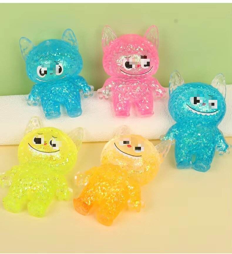 Update Design Stress Relief Tpr Maltose Sugar Stress Toys Cube Maltose Monster Cat Squishy Glitter Fidget Toy