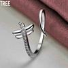 925 Sterling Silber Libelle AAA Zirkon Offener Ring Exquisite Charme Mode Hochzeit Schmuck