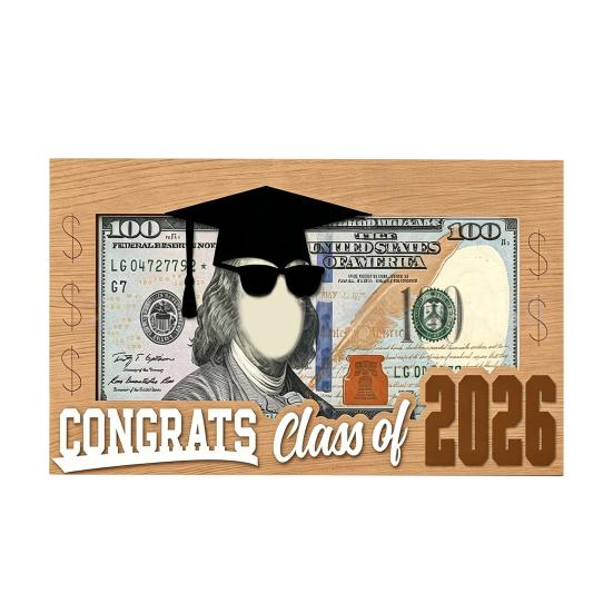 

Держатель денег для выпускников 2026 года Деревянная выпускная открытка Конверт-коробка для денежного подарка Выпускные подарки для колледжа Школьные принадлежности для выпускного вечера 1pc чёрный