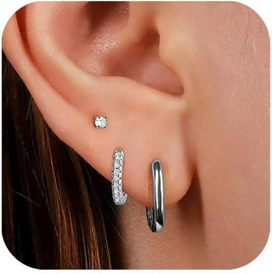 Gold-Plated Brass Hoop Earrings Fashion Set - European & American Design